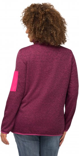 Ulla Popken Knit Fleece-Lined Zippered Jacket Fuchsia Pink - Collegetröjor & hoodies - 
