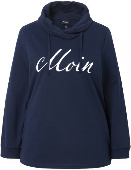 Ulla Popken Moin Graphic Sweatshirt Navy - Collegetröjor & hoodies - 