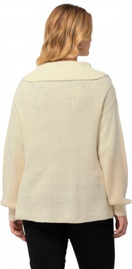 Ulla Popken Lace Up Sailor Collar Sweater Vanilla - Collegetröjor & hoodies - 