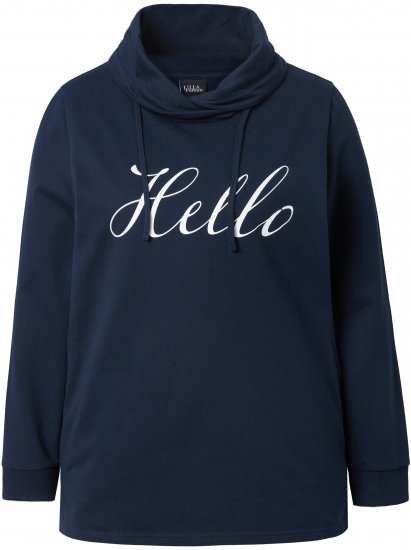 Ulla Popken HELLO Classic Fit Stand-Up Collar Sweatshirt Navy - Collegetröjor & hoodies - 