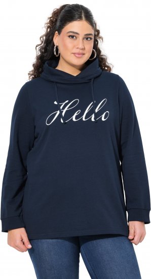 Ulla Popken HELLO Classic Fit Stand-Up Collar Sweatshirt Navy - Collegetröjor & hoodies - 