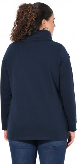 Ulla Popken HELLO Classic Fit Stand-Up Collar Sweatshirt Navy - Collegetröjor & hoodies - 