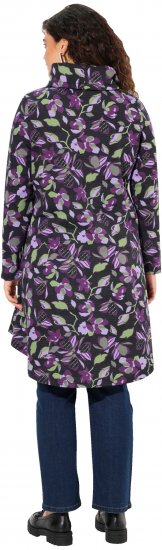Ulla Popken Floral Stand-Up Collar Flounce Panel Sweatshirt Black - Collegetröjor & hoodies - 