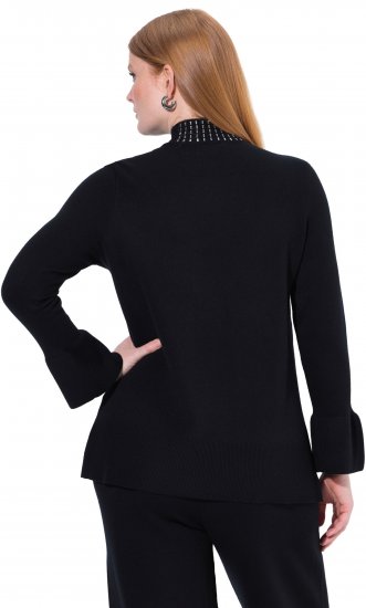 Ulla Popken Flared Sleeve Turtleneck Sweater Black - Collegetröjor & hoodies - 