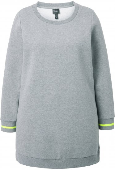 Ulla Popken Nostalgic Escape Oversized Sweatshirt Mouse Grey - Collegetröjor & hoodies - 