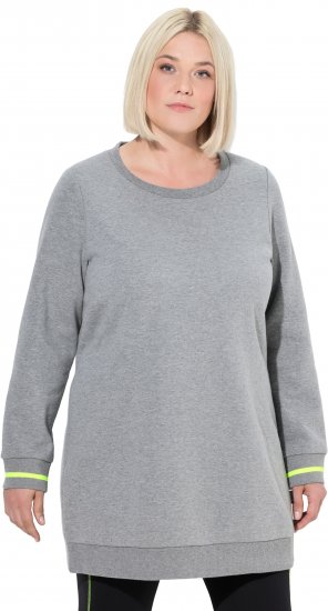 Ulla Popken Nostalgic Escape Oversized Sweatshirt Mouse Grey - Collegetröjor & hoodies - 