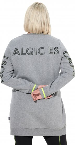 Ulla Popken Nostalgic Escape Oversized Sweatshirt Mouse Grey - Collegetröjor & hoodies - 