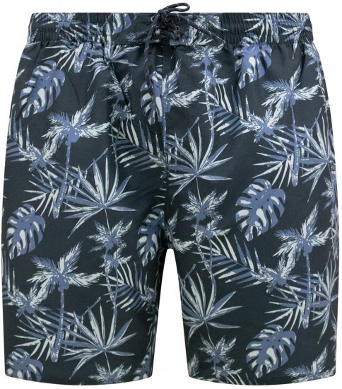 D555 Cleethorpes Hawaii Printed Swimshorts Navy - Badshorts - Badshorts för herrar i stora storlekar