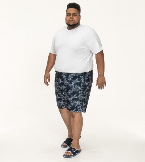 D555 Cleethorpes Hawaii Printed Swimshorts Navy - Badshorts - Badshorts för herrar i stora storlekar