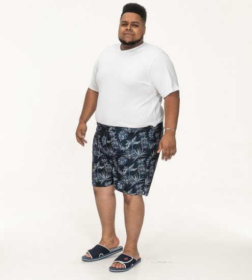 D555 Cleethorpes Hawaii Printed Swimshorts Navy - Badshorts - Badshorts för herrar i stora storlekar