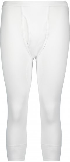 Adamo Royal Thermal Long Johns 3/4 Fine Ribbed White - Underkläder & badkläder - Stora underkläder för män