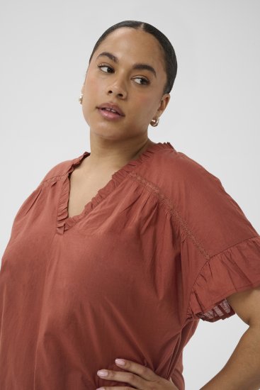 Kaffe Curve Valeria Top Henna Brown - Toppar & T-shirts - 