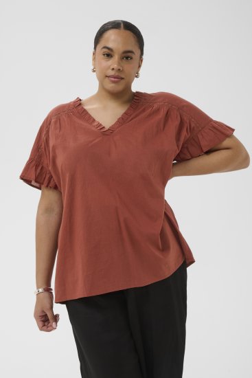 Kaffe Curve Valeria Top Henna Brown - Toppar & T-shirts - 