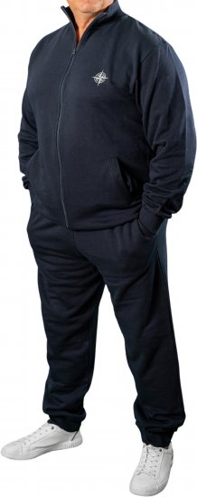 20 Nodi Mistral Tracksuit in Combed Fleece Cotton Navy - Tracksuits - Tracksuits herr stora storlekar