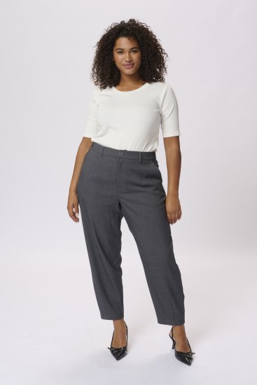 Kaffe Curve Merla Byxor Mörkgråmelerad - Jeans & Byxor i Stora Storlekar – Plus Size - 