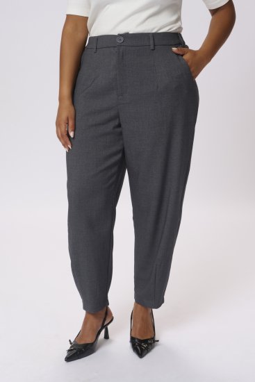 Kaffe Curve Merla Byxor Mörkgråmelerad - Jeans & Byxor i Stora Storlekar – Plus Size - 