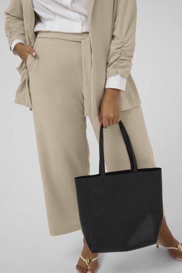 Kaffe Curve Pheolo Cropped Pants Feather Grey - Tygbyxor - 