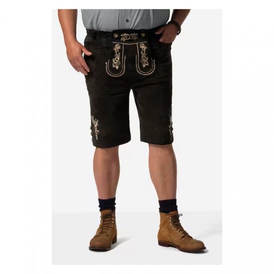 Men Plus Leather Trousers Dark Brown - Festkläder - Festkläder – Fira stilfullt och bekvämt