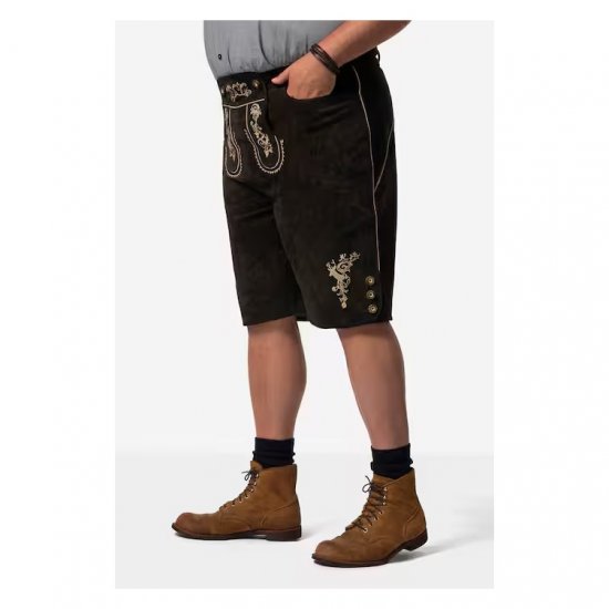 Men Plus Leather Trousers Dark Brown - Festkläder - Festkläder – Fira stilfullt och bekvämt