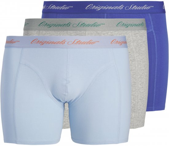 Jack & Jones Norrebro Solid Trunks 3-Pack Blue - Boxershorts - Boxershorts för herrar i stora storlekar