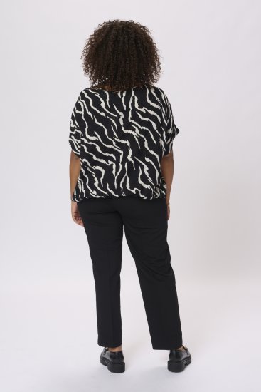 Kaffe Curve Sonna Stanley Topp Svart / Antikvitt Zebramönster - T-shirts - 