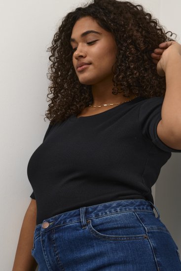 Kaffe Curve Carina T-shirt Svart - T-shirts - 