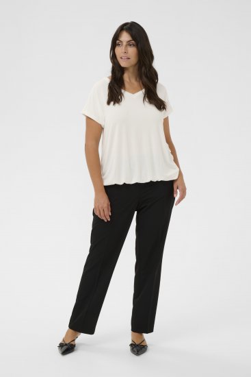 Kaffe Curve Jena V-ringad T-shirt Chalk - T-shirts - 