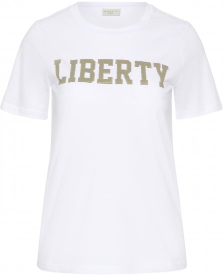 Kaffe Curve June T-shirt Vit - Tryckta T-shirts för dam i stora storlekar - 