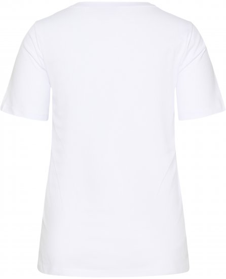 Kaffe Curve June T-shirt Vit - Tryckta T-shirts för dam i stora storlekar - 