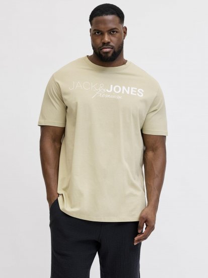 Jack & Jones Blaneo Short Sleeve T-shirt Beige - T-shirts - Stora T-shirts - 2XL-14XL