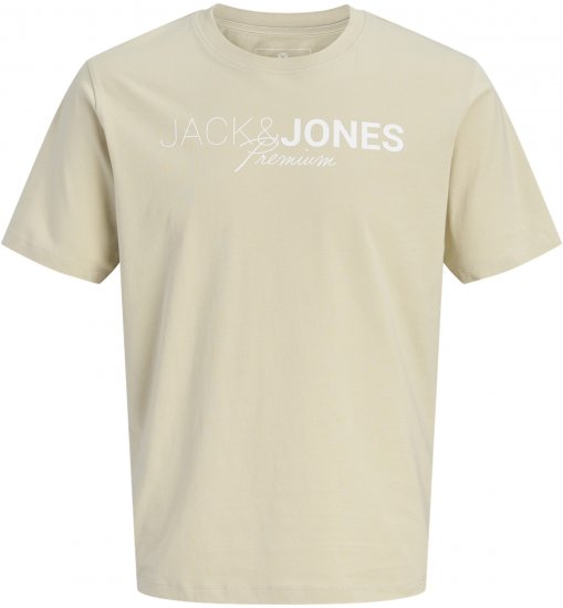 Jack & Jones Blaneo Short Sleeve T-shirt Beige - T-shirts - Stora T-shirts - 2XL-14XL