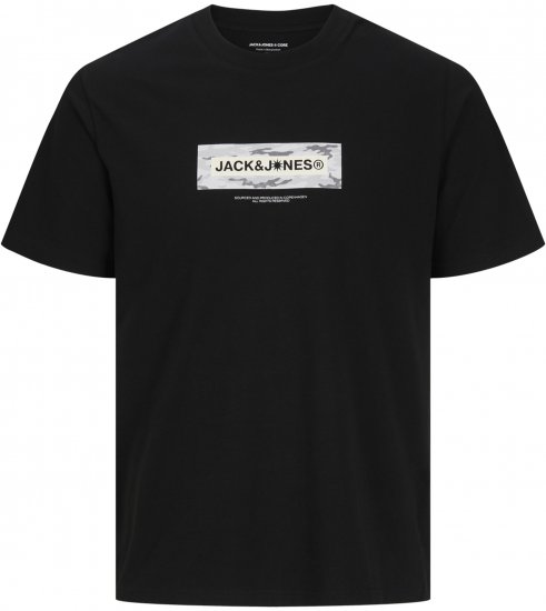 Jack & Jones Breeze Branded T-Shirt Black - T-shirts - Stora T-shirts - 2XL-14XL