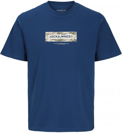 Jack & Jones Breeze Branded T-Shirt Blue - T-shirts - Stora T-shirts - 2XL-14XL