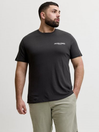 Jack & Jones Oscar T-Shirt Black - T-shirts med tryck i stora storlekar - T-shirts med tryck i stora storlekar