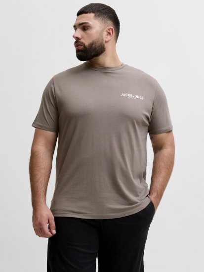 Jack & Jones Oscar T-Shirt Grey - T-shirts med tryck i stora storlekar - T-shirts med tryck i stora storlekar