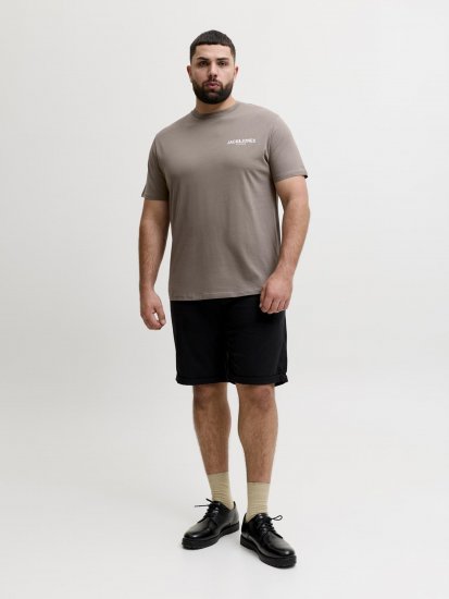 Jack & Jones Oscar T-Shirt Grey - T-shirts med tryck i stora storlekar - T-shirts med tryck i stora storlekar