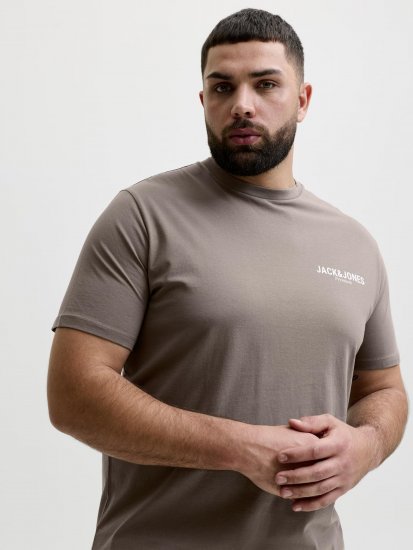 Jack & Jones Oscar T-Shirt Grey - T-shirts med tryck i stora storlekar - T-shirts med tryck i stora storlekar