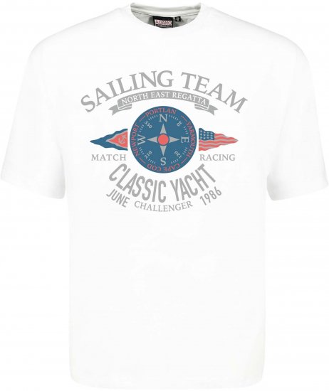 Adamo Sailing Comfort Fit T-Shirt White - T-shirts med tryck i stora storlekar - T-shirts med tryck i stora storlekar
