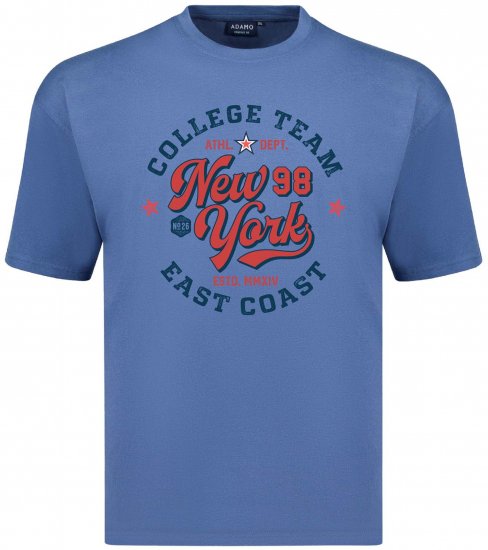 Adamo College Comfort Fit T-Shirt Blue - T-shirts med tryck i stora storlekar - T-shirts med tryck i stora storlekar