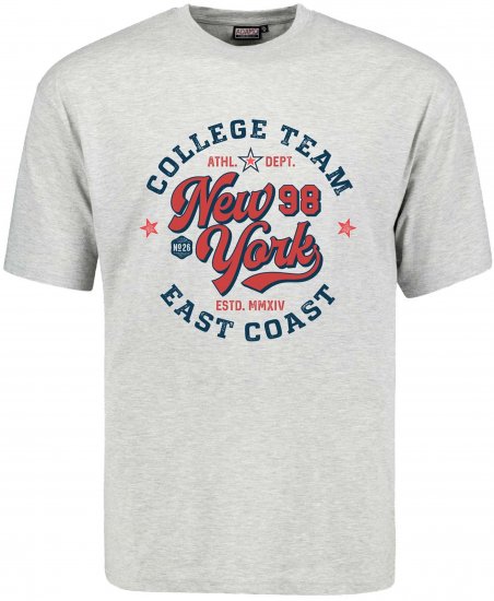Adamo Motivshirt Comfort Fit College Grey - T-shirts - Stora T-shirts - 2XL-14XL