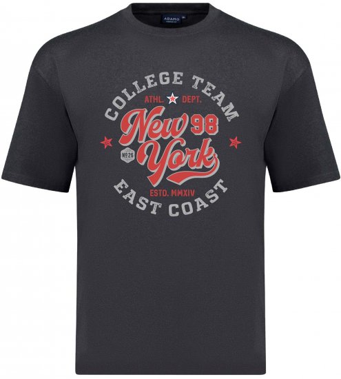 Adamo Motivshirt Comfort Fit College Anthracite - T-shirts med tryck i stora storlekar - T-shirts med tryck i stora storlekar