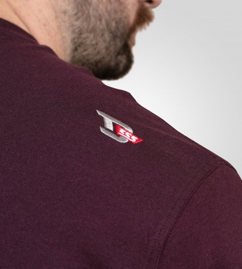 D555 Grimsby Rock n' Roll Skull Printed T-Shirt Burgundy - T-shirts med tryck i stora storlekar - T-shirts med tryck i stora storlekar