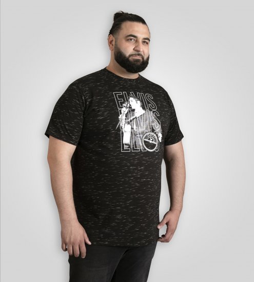 D555 Official Elvis Presley Printed T-Shirt Black - T-shirts med tryck i stora storlekar - T-shirts med tryck i stora storlekar