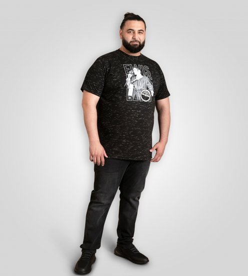 D555 Official Elvis Presley Printed T-Shirt Black - T-shirts med tryck i stora storlekar - T-shirts med tryck i stora storlekar