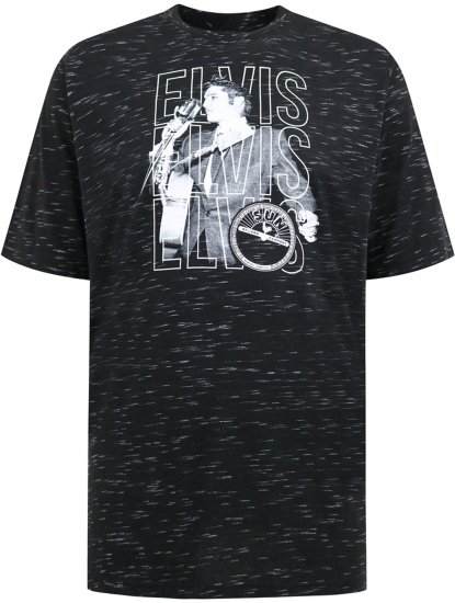 D555 Official Elvis Presley Printed T-Shirt Black - T-shirts med tryck i stora storlekar - T-shirts med tryck i stora storlekar