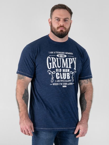 D555 Cooper Grumpy Old Man Printed T-Shirt Navy - T-shirts med tryck i stora storlekar - T-shirts med tryck i stora storlekar