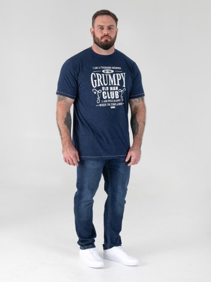 D555 Cooper Grumpy Old Man Printed T-Shirt Navy - T-shirts med tryck i stora storlekar - T-shirts med tryck i stora storlekar