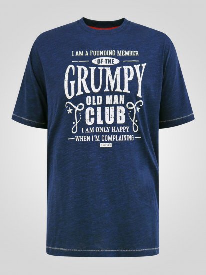 D555 Cooper Grumpy Old Man Printed T-Shirt Navy - T-shirts med tryck i stora storlekar - T-shirts med tryck i stora storlekar