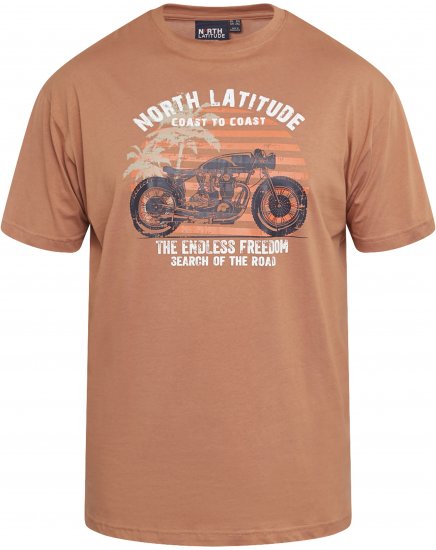 North Latitude 61118 T-Shirt med Tryck Bärnsten - T-shirts - Stora T-shirts - 2XL-14XL