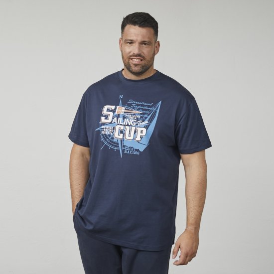 North Latitude 61119 T-Shirt med Tryck Marinblå - T-shirts - Stora T-shirts - 2XL-14XL